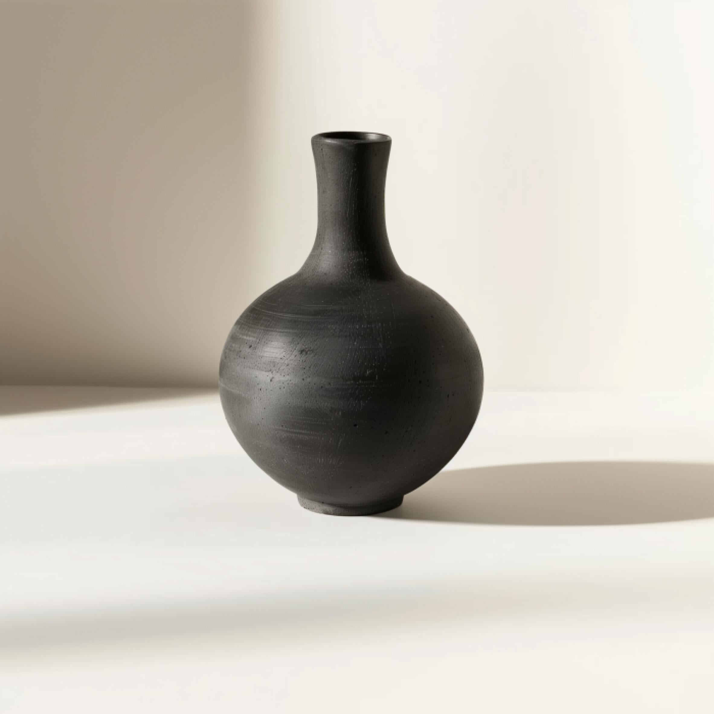 Minimalist Black Ceramic Vase